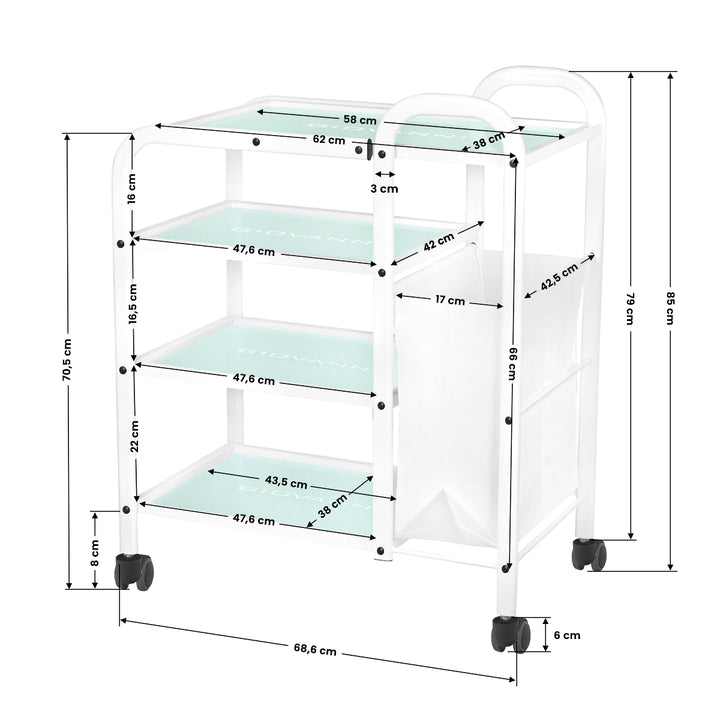 Roltafel Giovanni 1031 Wit - afbeelding 5