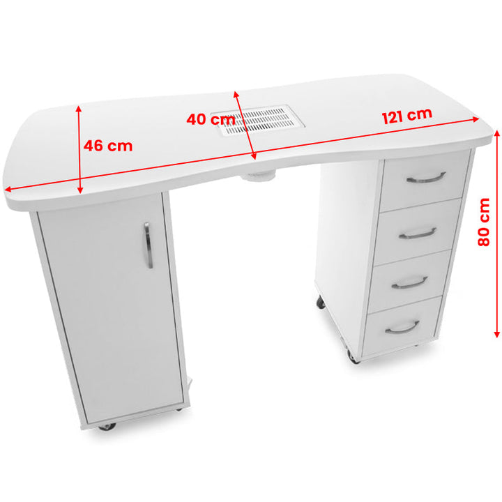 Manicure Tafel met Afzuiging 2027 Wit - afbeelding 6