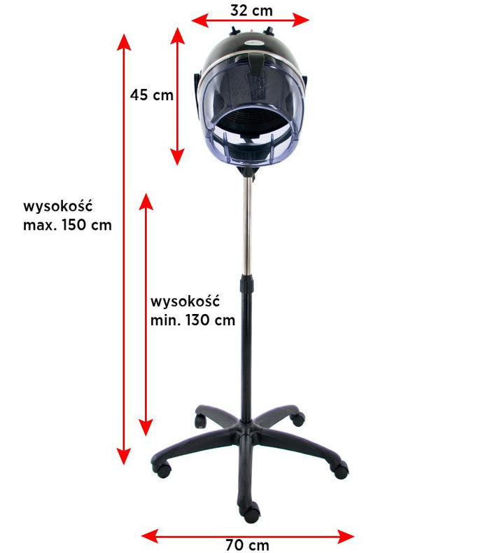 Droogkap met Statief Gabbiano Dual Speed LI-202S Zwart - afbeelding 6