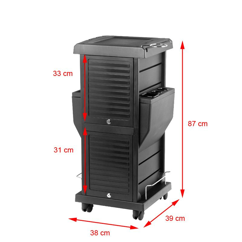Werkwagen Kapper met Slot Gabbiano 100C Zwart - afbeelding 3