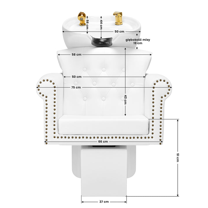 Wasunit Gabbiano Berlin Goud-Wit - afbeelding 14