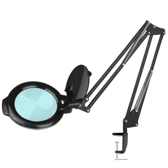 Lupelampe LED SMD 5D med Skrueklemme Glow Moonlight 8013 Sort