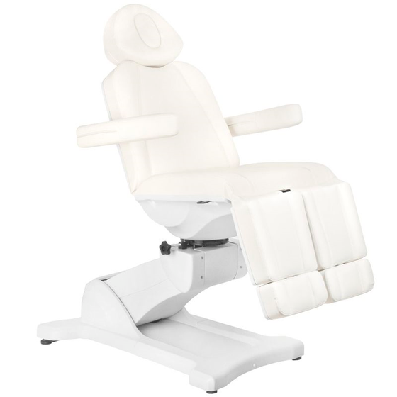 Behandlingsstol Elektrisk Azzurro 869AS Pedi 5 Motorer Drejbar Hvid