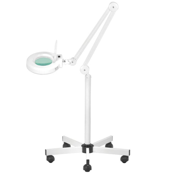 Lupelampe LED 5D på Stativ S5 Hvid