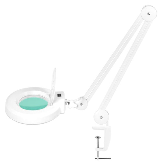 Lupelampe LED 5D med Skrueklemme S5 Hvid