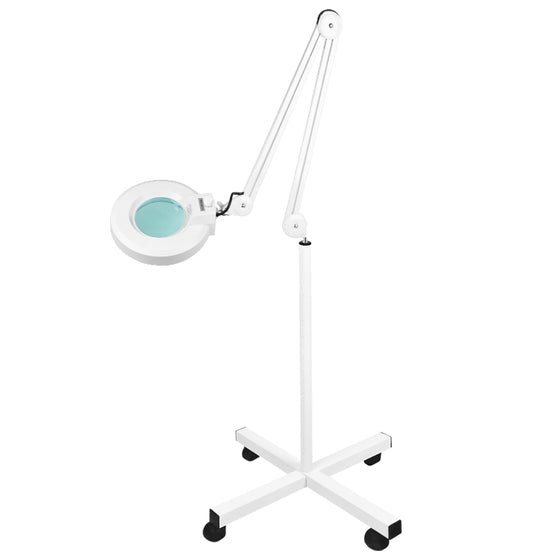 Lupelampe LED 5D på Stativ Justerbar Lysstyrke S4 Hvid