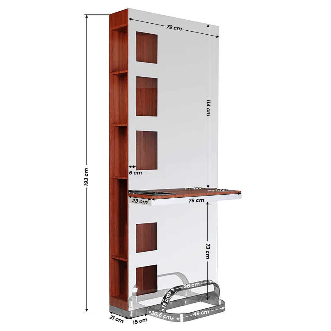 Kaptafel Kapperssalon Gabbiano B058 Kersenhout - afbeelding 7