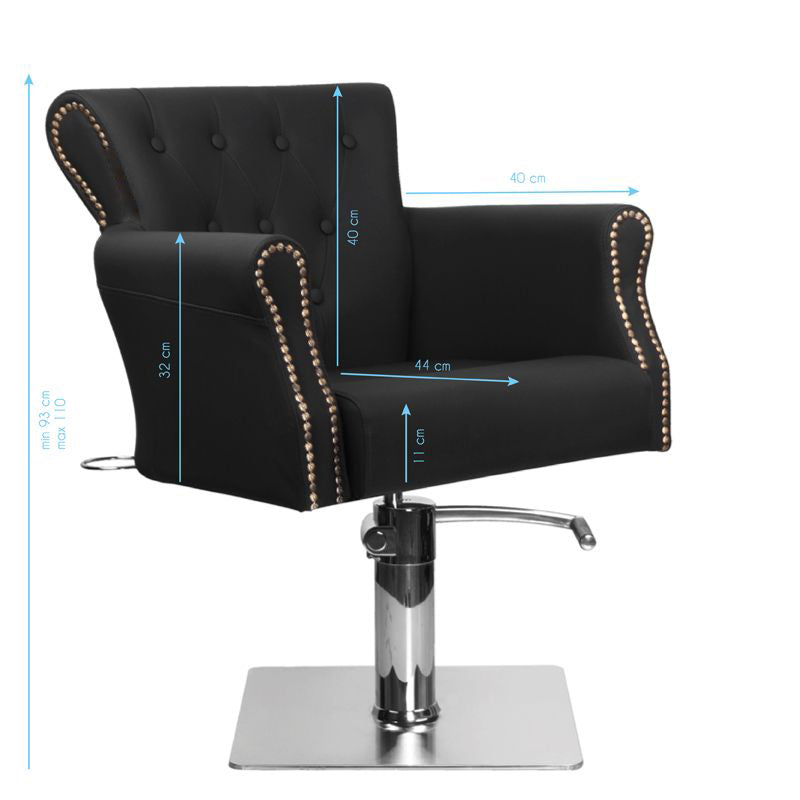 Kappersstoel Hair System Ber 8541 Zwart - afbeelding 7