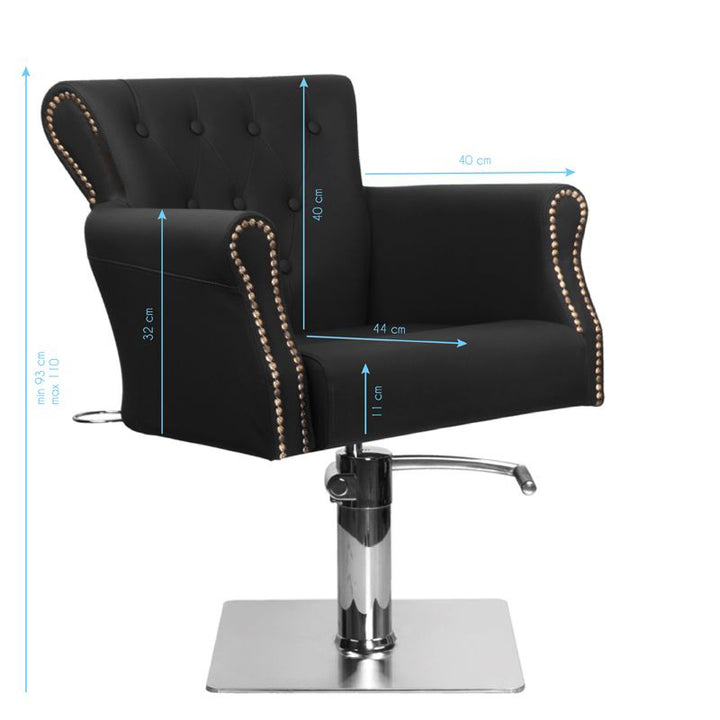 Kappersstoel Hair System Ber 8541 Zwart - afbeelding 7