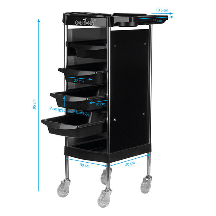 Werkwagen Kapper Gabbiano FX11-B Zwart - afbeelding 6