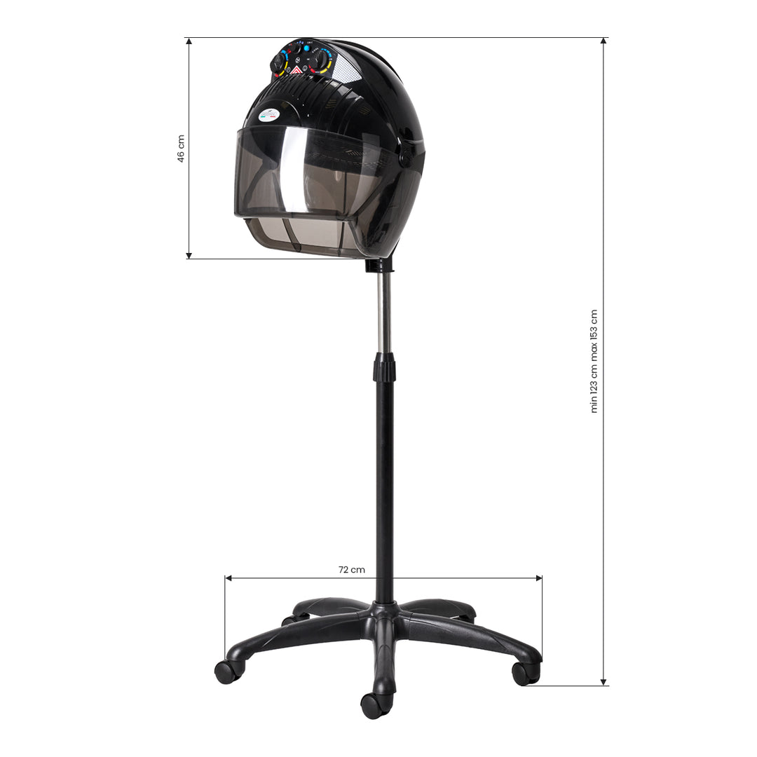 Droogkap met Statief Ionic Triple Speed Gabbiano Centurion LVI-203S Zwart - afbeelding 9