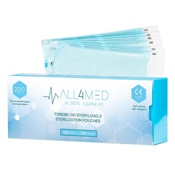Autoklavposer All4Med 100 × 230 mm – 200 Stk