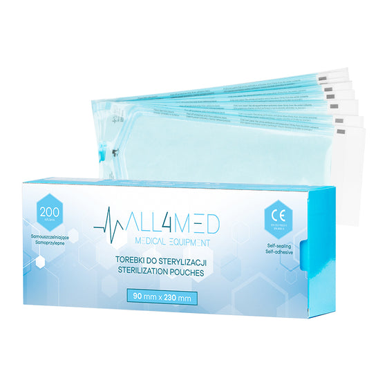 Autoklavposer All4Med 90 × 230 mm – 200 Stk