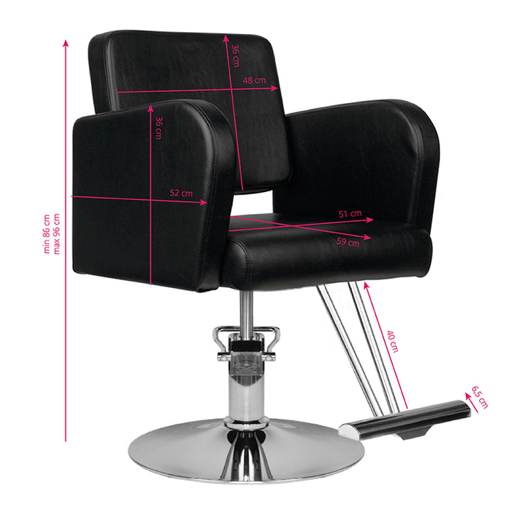 Kappersstoel Hair System HS92 Zwart - afbeelding 5