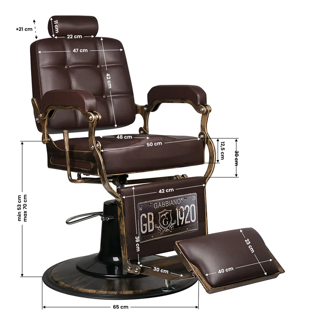 Barberstoel Gabbiano Boss Bruin - afbeelding 8