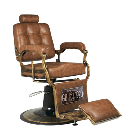 Barberstol Gabbiano Boss Vintage Læder - Lysebrun