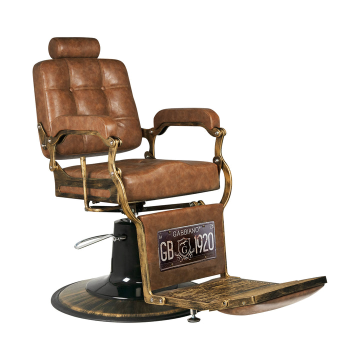 Barberstoel Gabbiano Boss Vintage Leer Lichtbruin - afbeelding 6