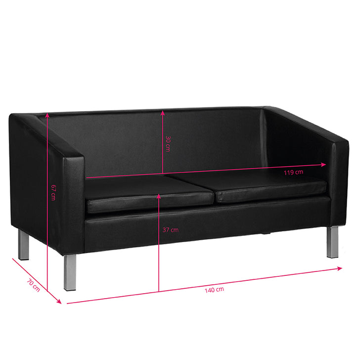 Wachtkamerbank Gabbiano BM18003 3-zits Zwart - afbeelding 3