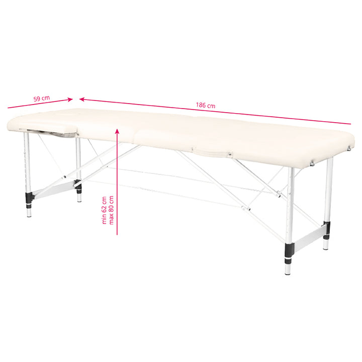 Massagetafel Inklapbaar Aluminium Komfort Activ Fizjo 2 Zones Crème - afbeelding 7