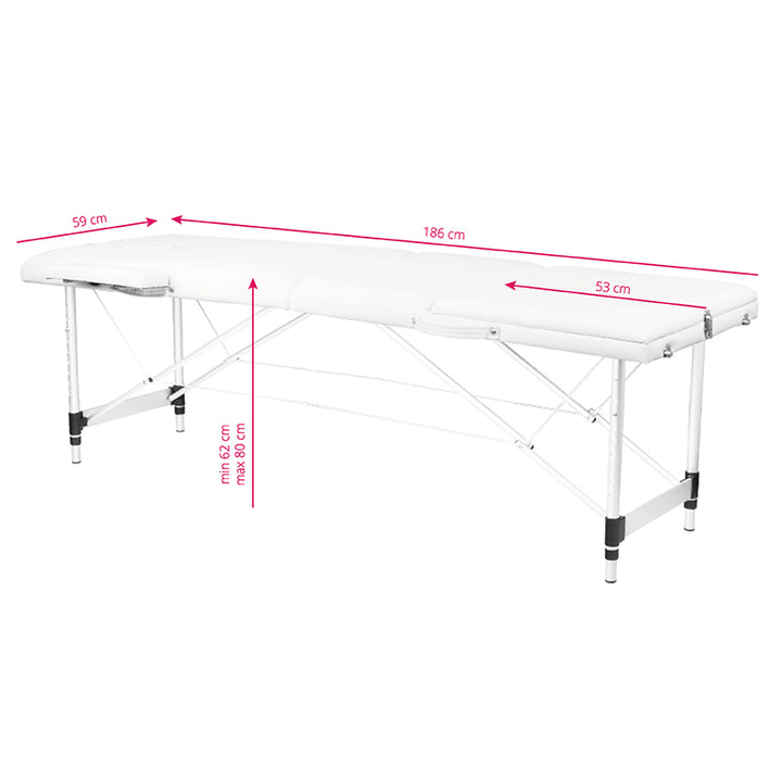 Massagetafel Inklapbaar Aluminium Komfort Activ Fizjo 3 Zones Wit - afbeelding 8