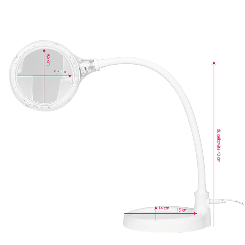 Loeplamp LED 30 SMD 3D met Standaard en Tafelklem Elegante 2014-2R Wit - afbeelding 5