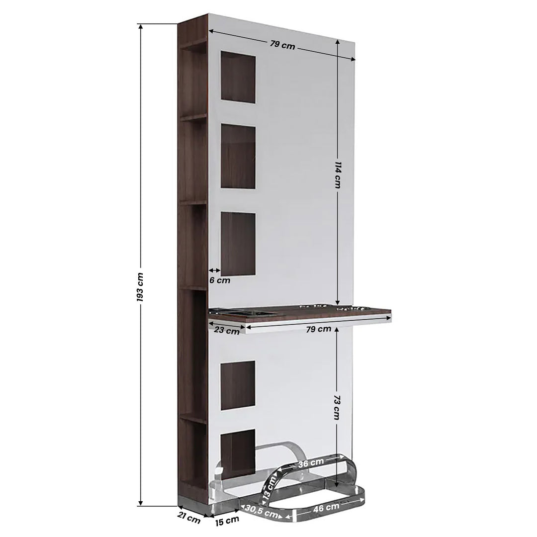 Kaptafel Kapperssalon Gabbiano B058 Wengehout - afbeelding 7