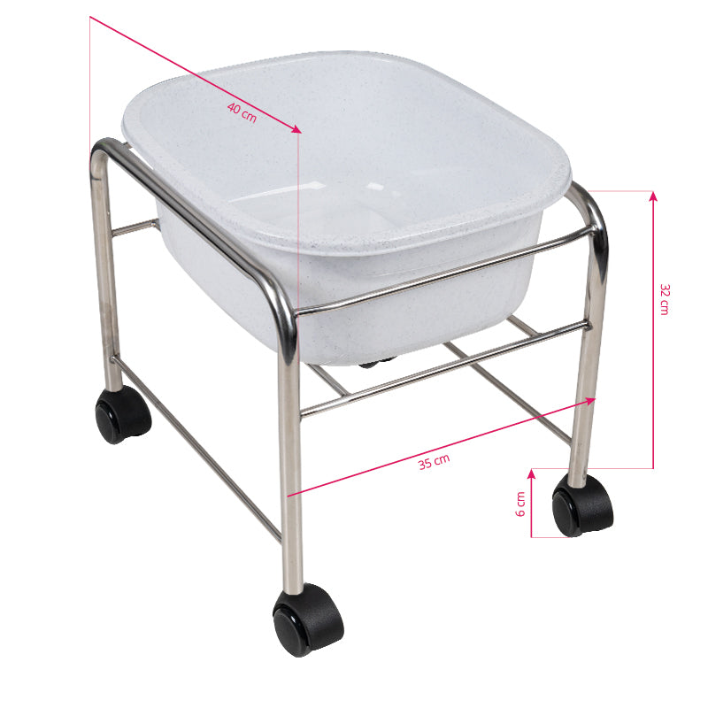 Voetenbad Pedicure Compact op Wielen Chroom - afbeelding 4