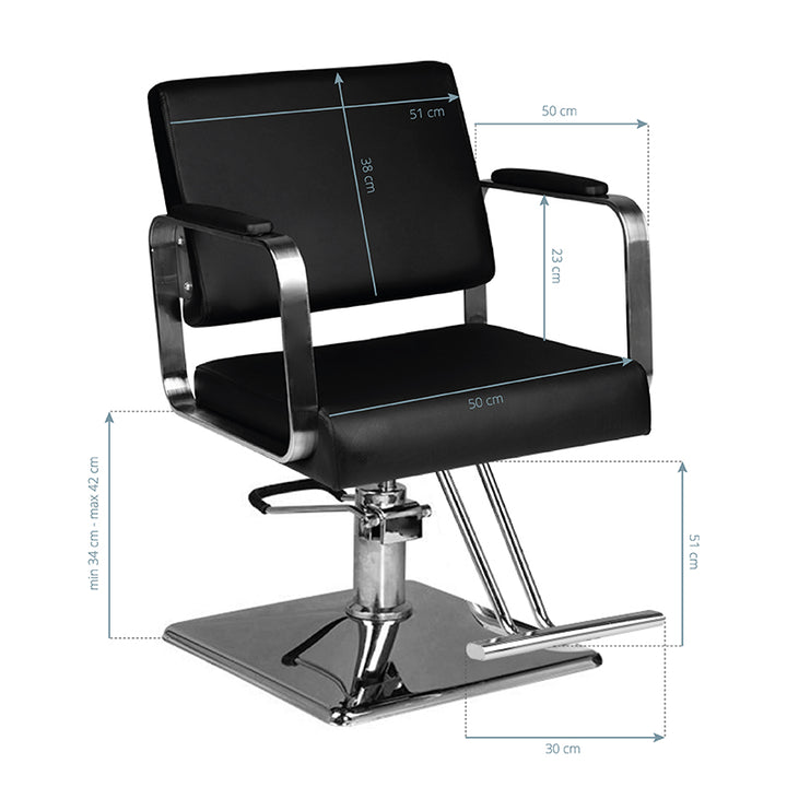 Kappersstoel Hair System HS202 Zwart - afbeelding 5