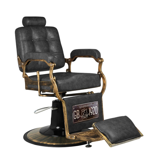 Barberstol Gabbiano Boss HD Vintage Læder - Sort