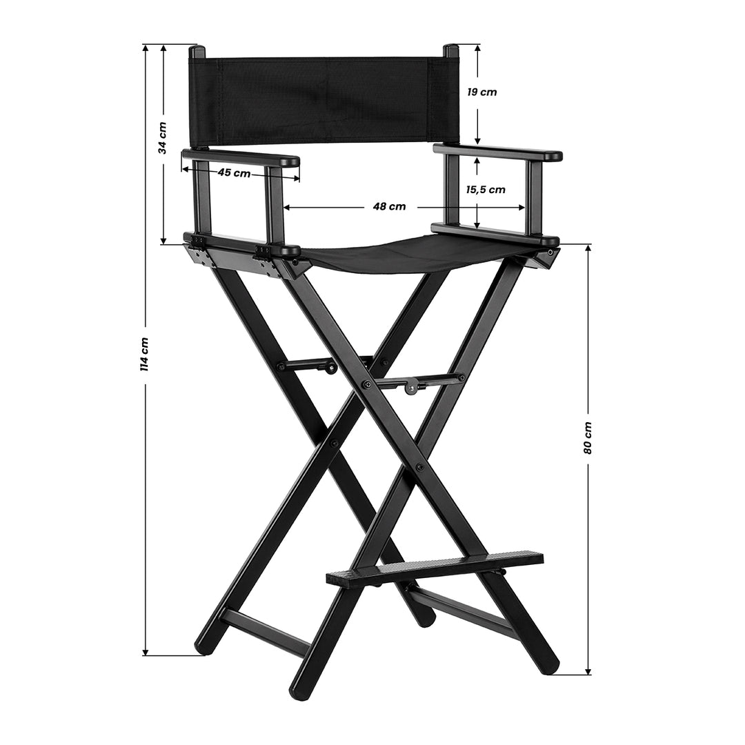 Make-up Stoel Inklapbaar Aluminium Gabbiano Zwart - afbeelding 9