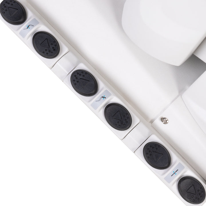 Behandelstoel Elektrisch Azzurro 708B 3 Motoren Pedi Pro met Voetpedaal en Verwarming Wit - afbeelding 12