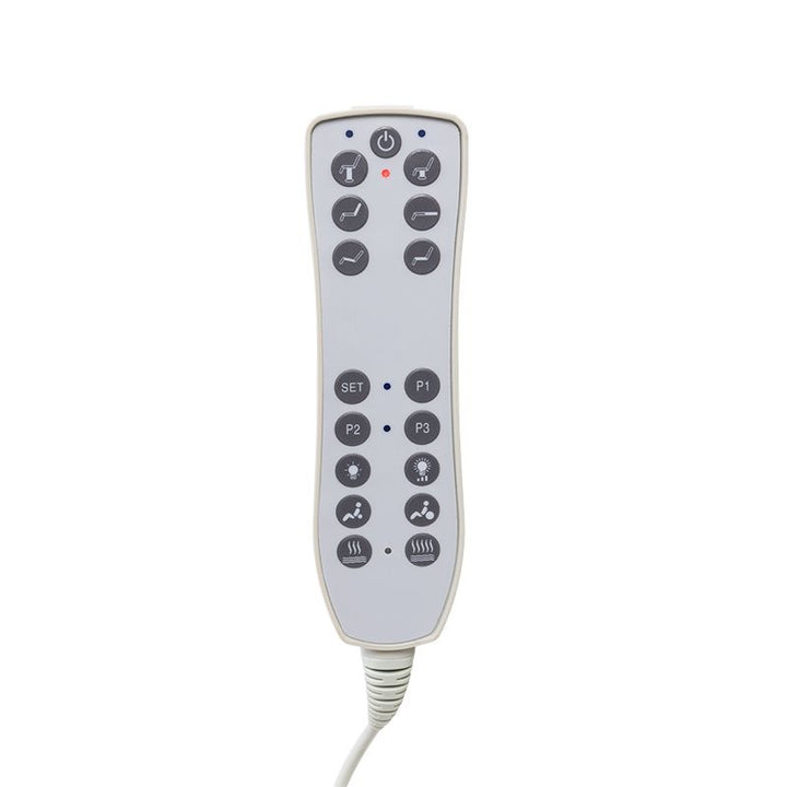 Behandelstoel Elektrisch Azzurro 708B 3 Motoren Pedi Pro met Voetpedaal en Verwarming Wit - afbeelding 13