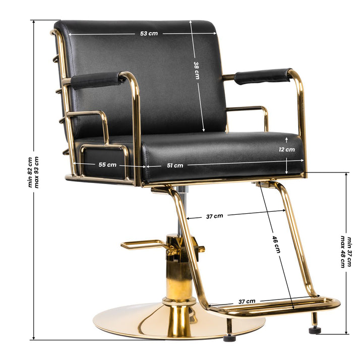 Kappersstoel Gabbiano Prato Goud-Zwart - afbeelding 7