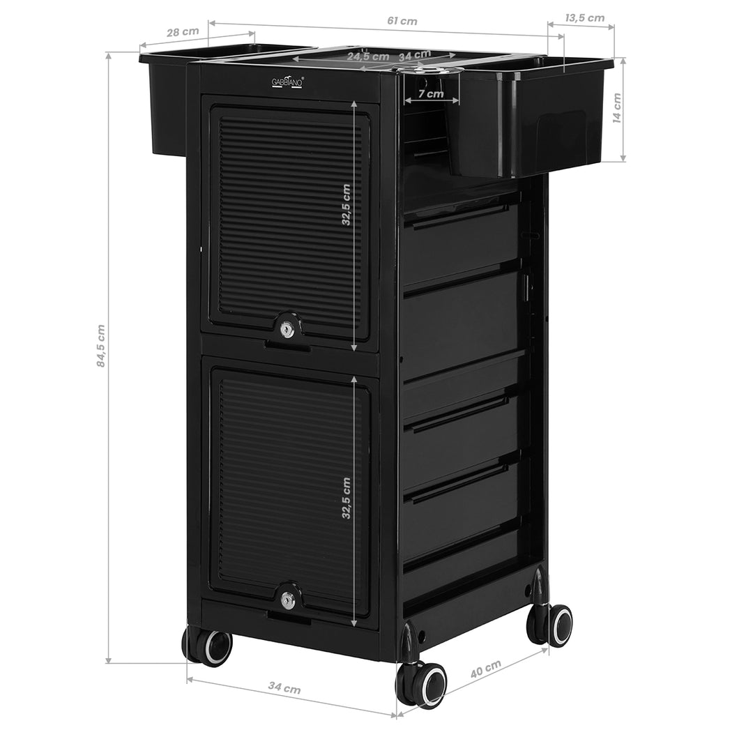 Werkwagen Kapper met Slot Gabbiano C12 Zwart - afbeelding 16