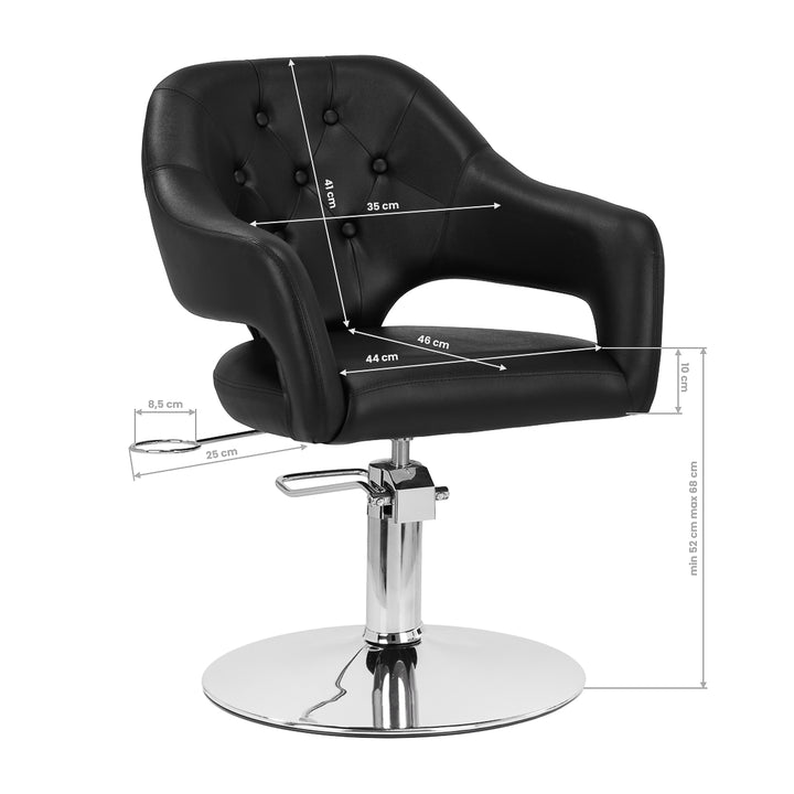 Kappersstoel Gabbiano Parma Zwart - afbeelding 9
