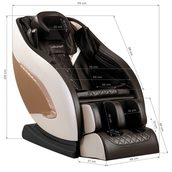 Massagestoel Elektrisch Sakura Classic 305 Bruin - afbeelding 18