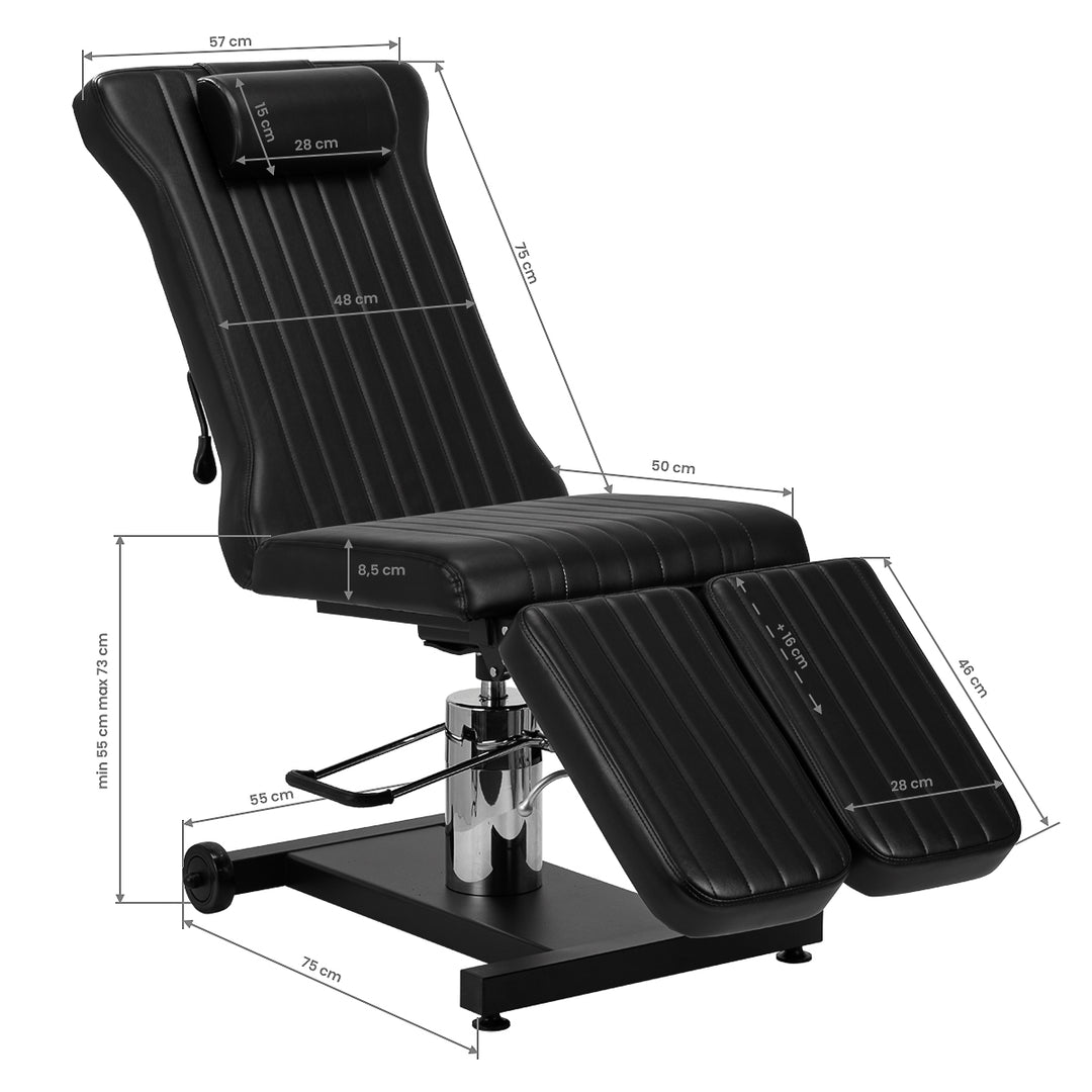 Tattoostoel Hydraulisch Pro Ink 611 Zwart - afbeelding 14