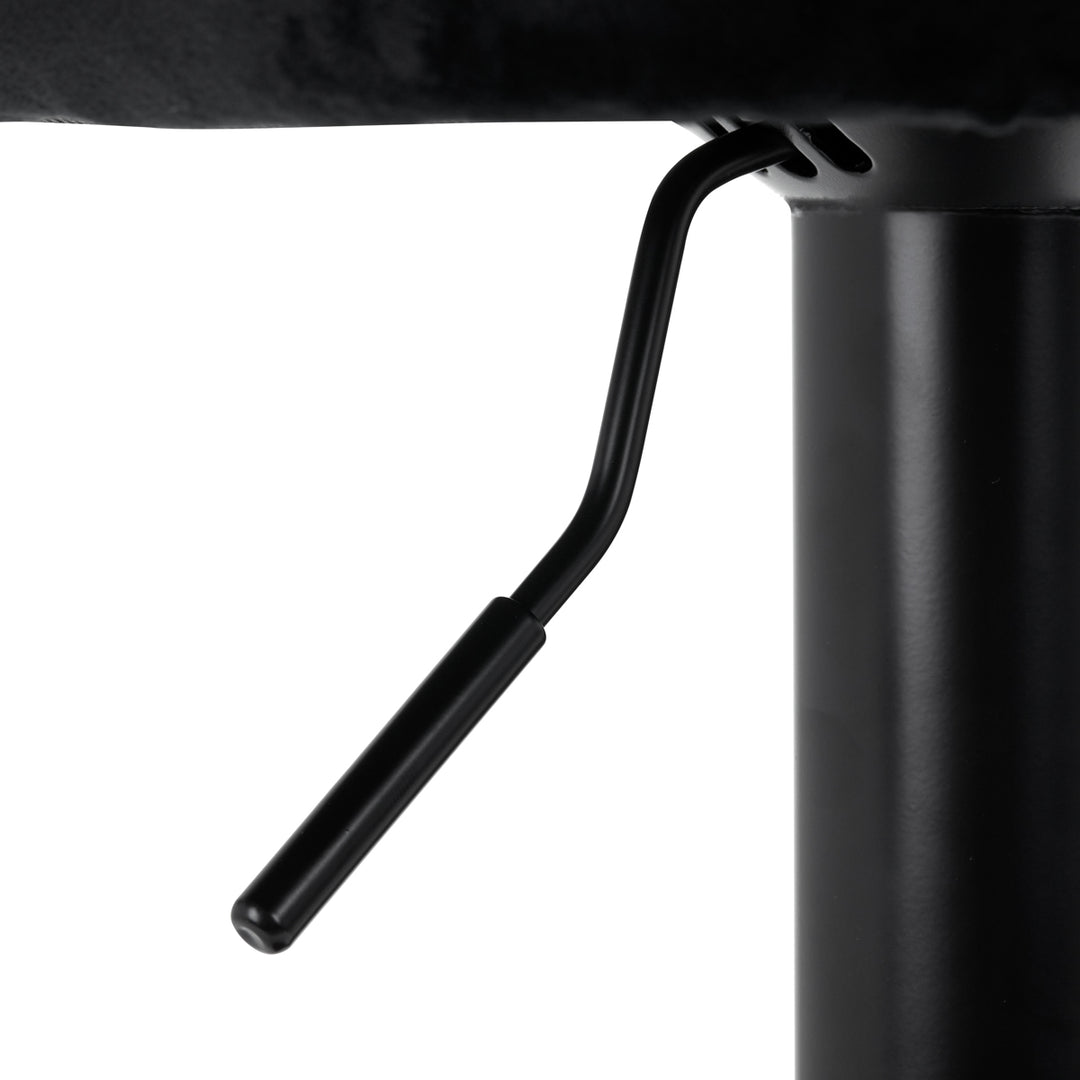 Barkruk met Rugleuning Fluweel Verstelbaar Draaibaar 4Rico QS-B801 Zwart - afbeelding 8