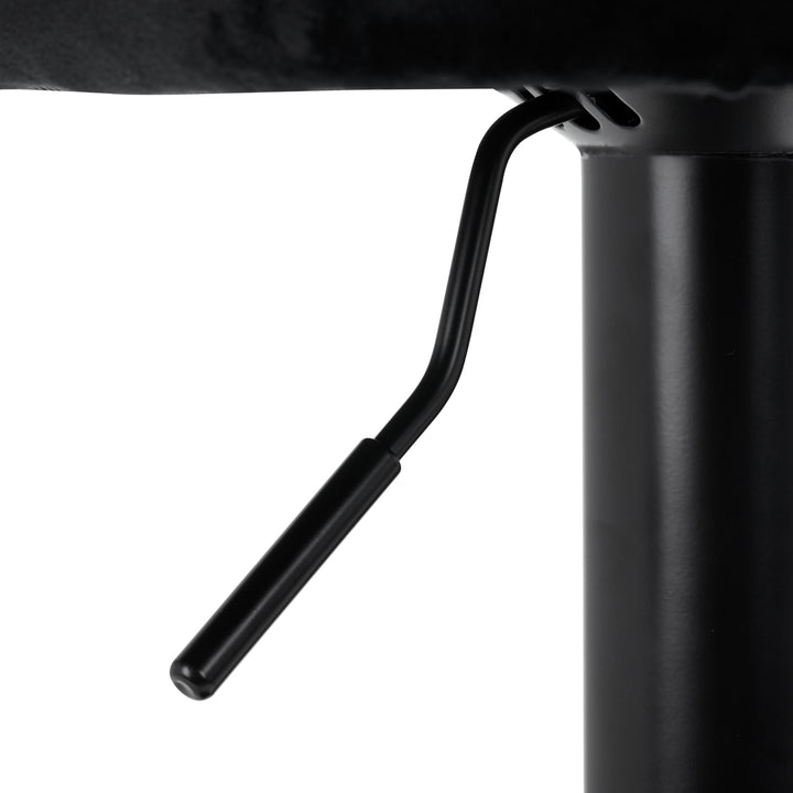 Barkruk met Rugleuning Fluweel Verstelbaar Draaibaar 4Rico QS-B801 Zwart - afbeelding 8