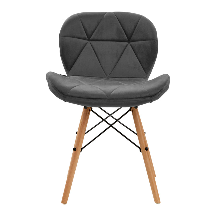 Salonstoel Fluweel Hout 4Rico QS-186 Grijs - afbeelding 3