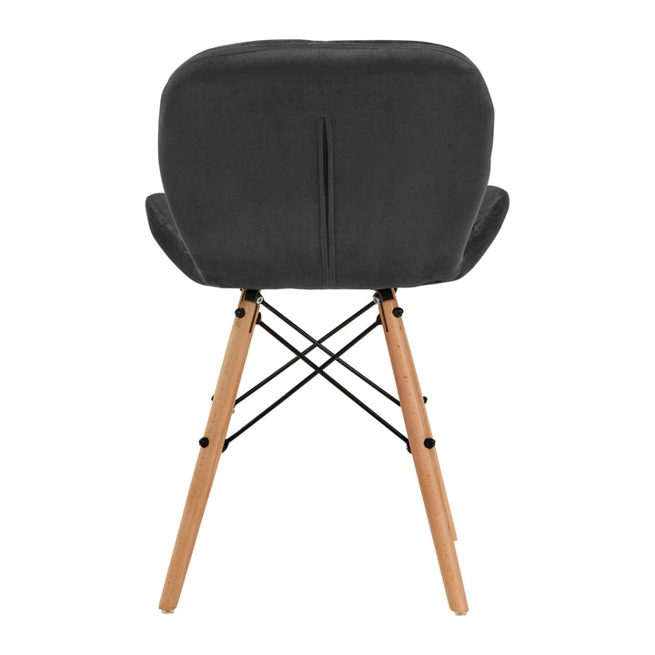 Salonstoel Fluweel Hout 4Rico QS-186 Grijs - afbeelding 4