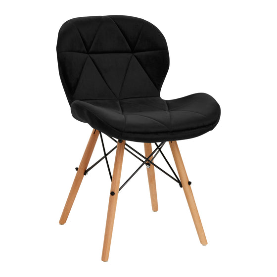Salonstol Fløjl Træ 4Rico QS-186 Sort
