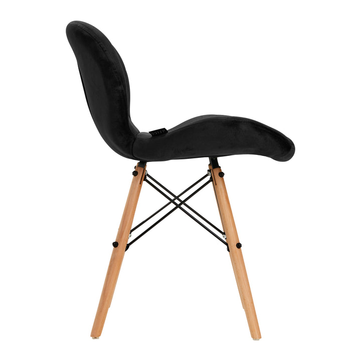 Salonstoel Fluweel Hout 4Rico QS-186 Zwart - afbeelding 2