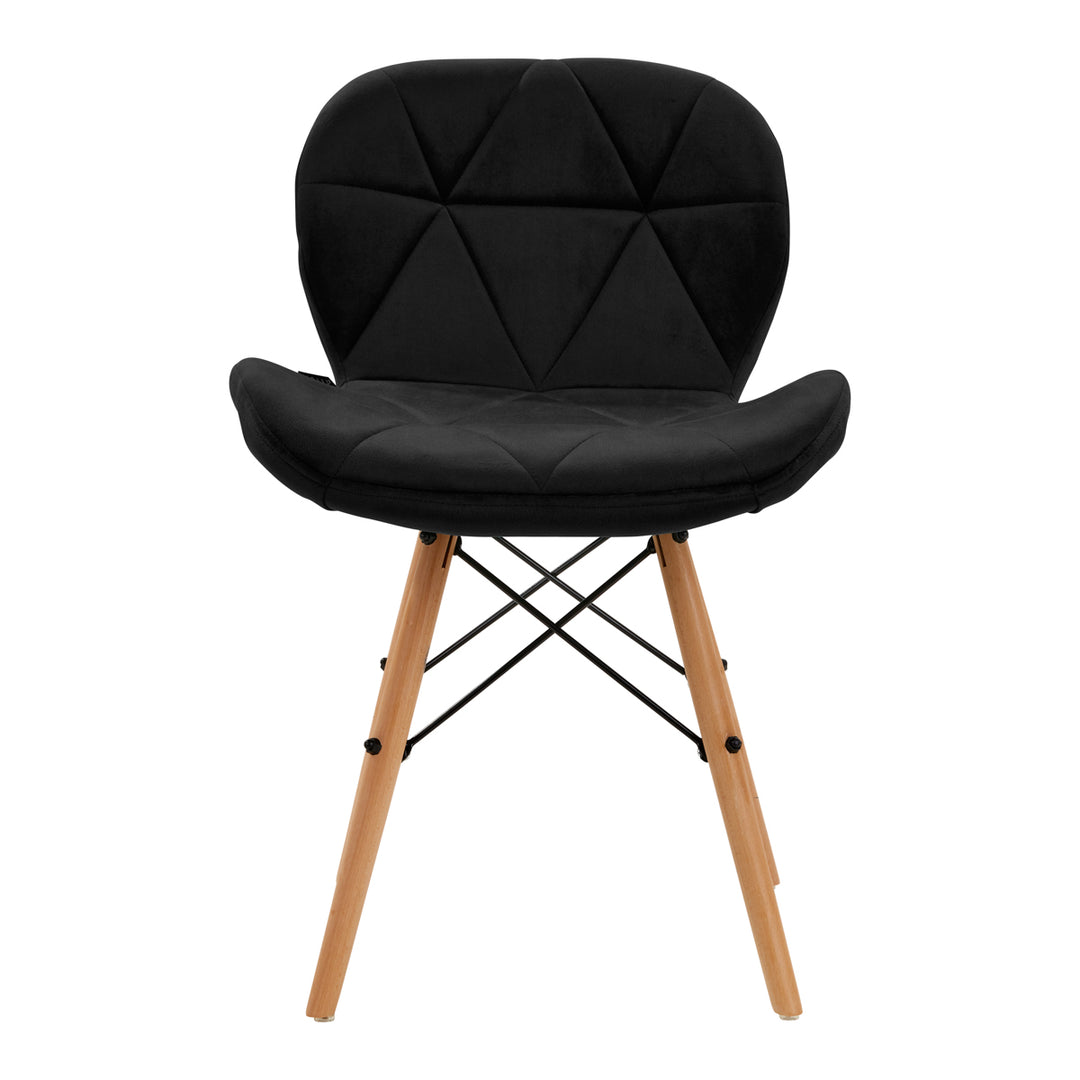 Salonstoel Fluweel Hout 4Rico QS-186 Zwart - afbeelding 3