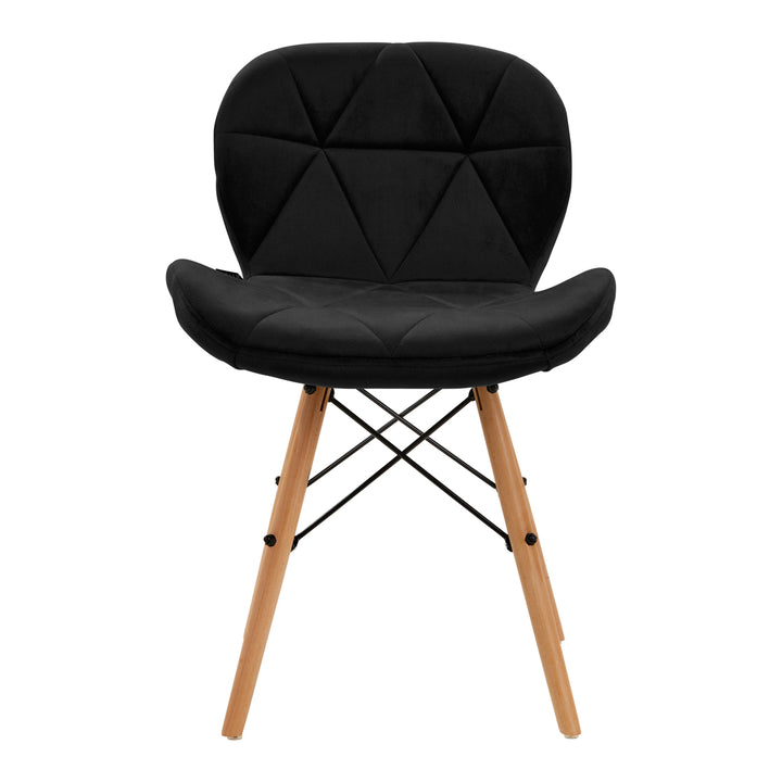 Salonstoel Fluweel Hout 4Rico QS-186 Zwart - afbeelding 3