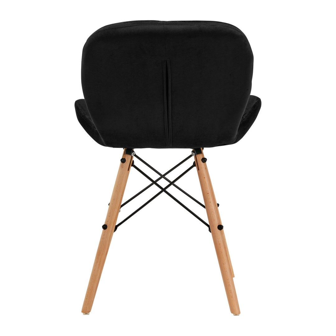 Salonstoel Fluweel Hout 4Rico QS-186 Zwart - afbeelding 4