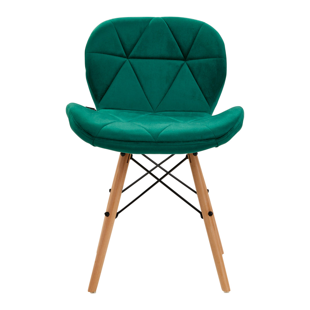 Salonstoel Fluweel Hout 4Rico QS-186 Groen - afbeelding 3