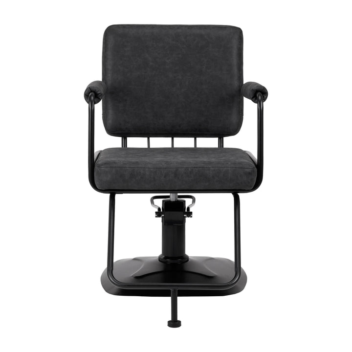 Kappersstoel Gabbiano Katania Loft Oud Leder Zwart - afbeelding 3