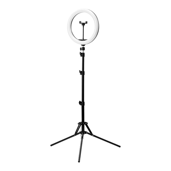 Ringlampe med Stativ Glow 13" 10W Sort RGB
