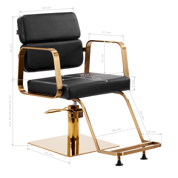 Kappersstoel Gabbiano Porto Goud-Zwart - afbeelding 9